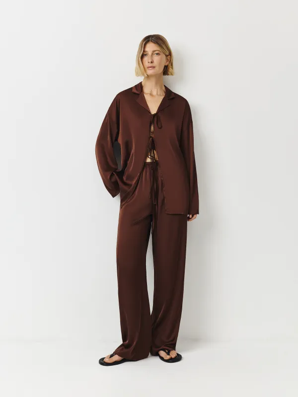 Брюки домашние, коричневые, Derin, image-0