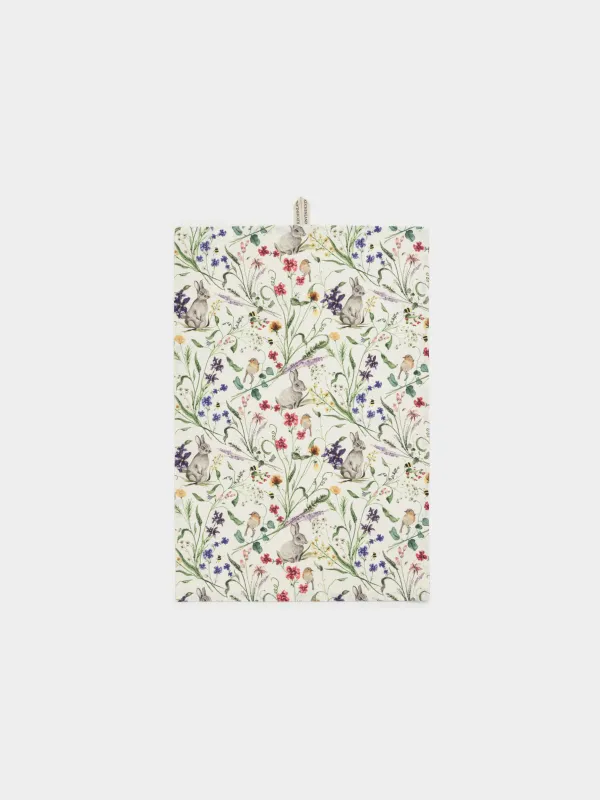 Полотенце кухонное, Rabbit in flowers, image-0