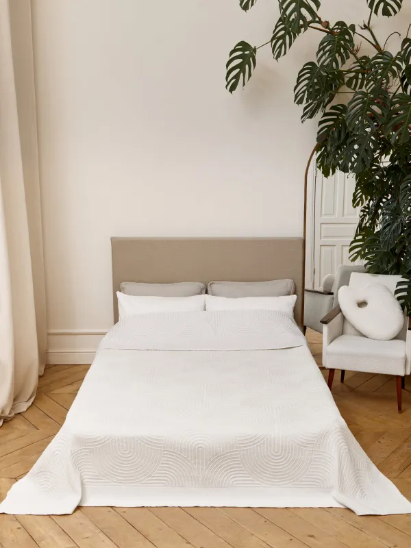 Покрывало, 220х240 см, полиэстер/хлопок, песочно-бежевое, Арка, Arch, image-0