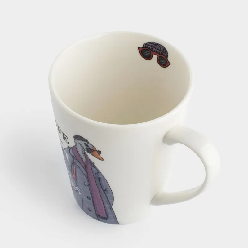 Кружка, 420 мл, фарфор N, белая, Гусь в пальто, Goose, image-2