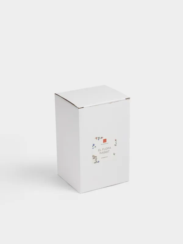 Статуэтка, 16 см, керамика D, молочная, Кролик с цветами, El flora rabbit, image-5