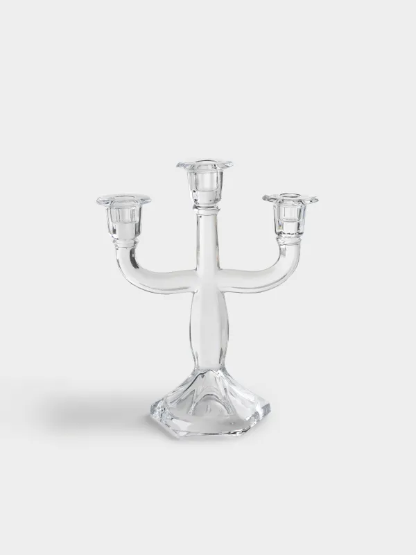 Подсвечник, 29 см, 3 тонкие свечи, Clear, image-0