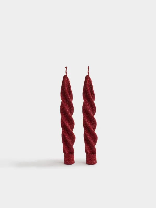 Свеча, 19 см, 2 шт, тонкая, Спираль, Spiral shape, image-0