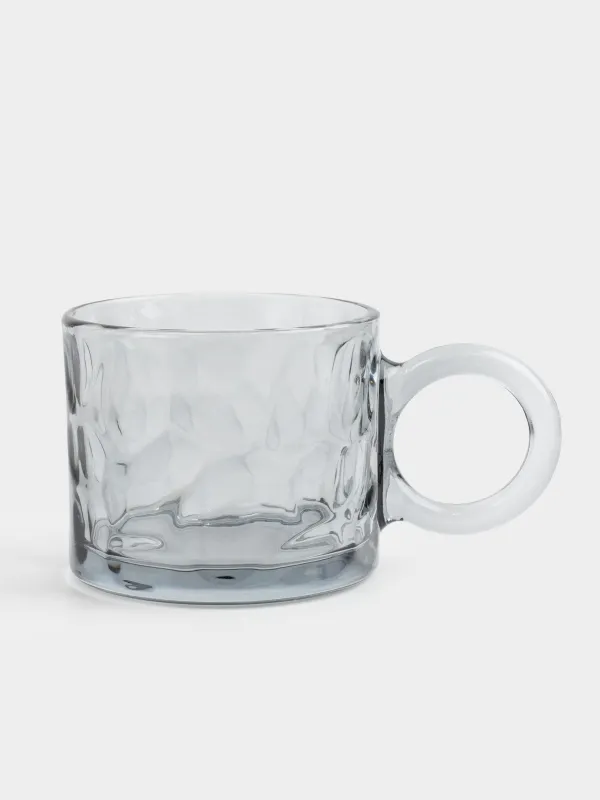 Кружка, 300 мл, стекло, серая, Clear grey, image-0