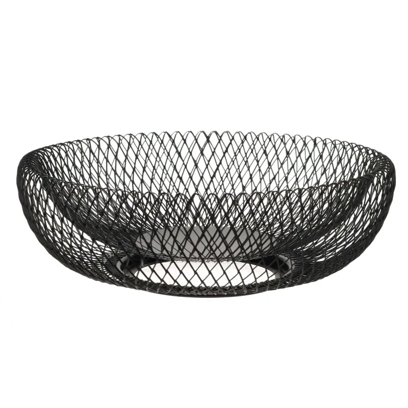 Корзина для фруктов, 25 см, металл, черная, Сетка, Twist twin, image-0