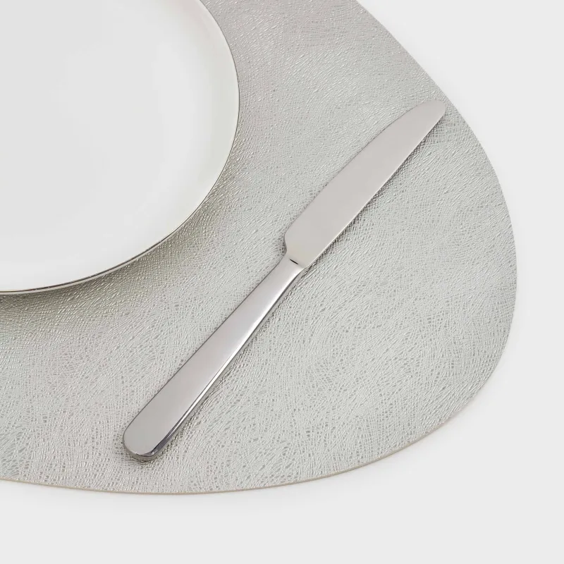 Салфетка под приборы, 37x45 см, двусторонняя, ПВХ, фигурная, серебристая/золотистая, Rock, image-4