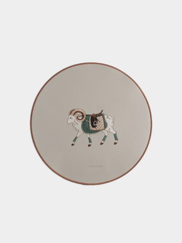 Салфетка под приборы, 38 см, Баран, Rock embroidery, image-0
