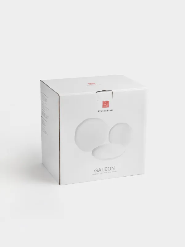 Сервиз обеденный, 6 перс, 18 пр, фарфор F, белый, Изгибы, Galeon, image-6