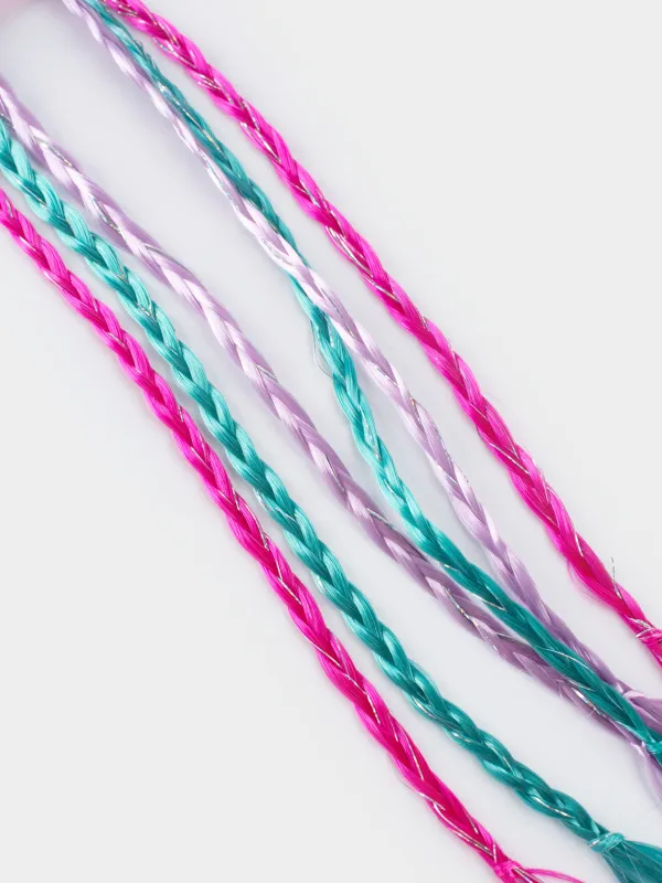 Заколка для волос, 42 см, 2 шт, детская, с прядями, полиуретан/металл, Сердце, Hairstyle, image-3