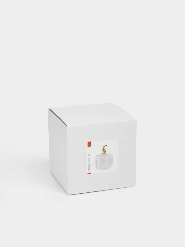 Емкость для хранения, 10х13 см, 280 мл, стекло Р/металл, Золотистый кролик, Ribby gold, image-5