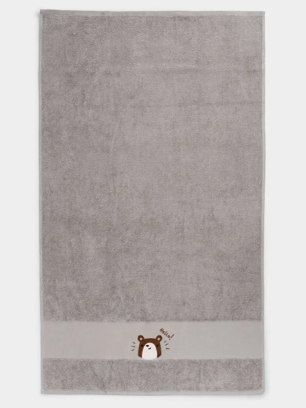 Полотенце детское, 70х120 см, хлопок, песочное, Мишка, Bear, image-1