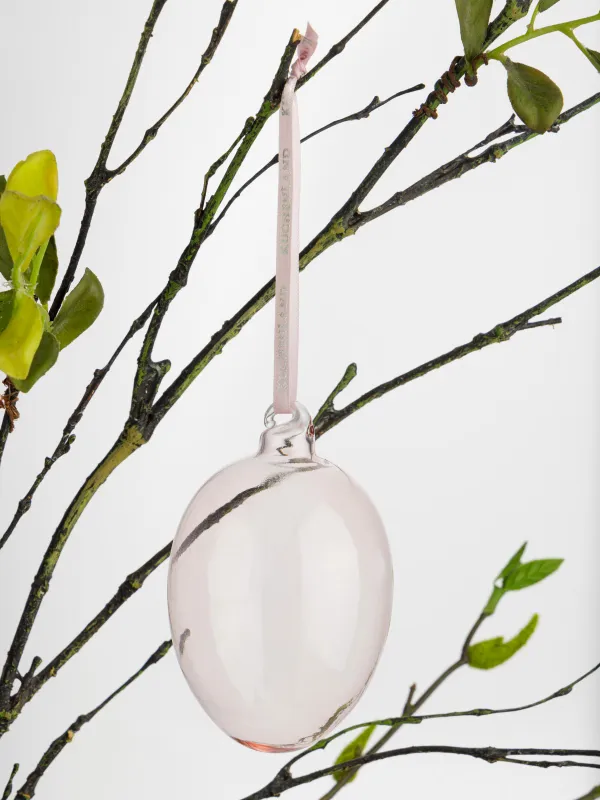 Подвеска декоративная, 6х8 см, стекло, розовая, Easter, image-2