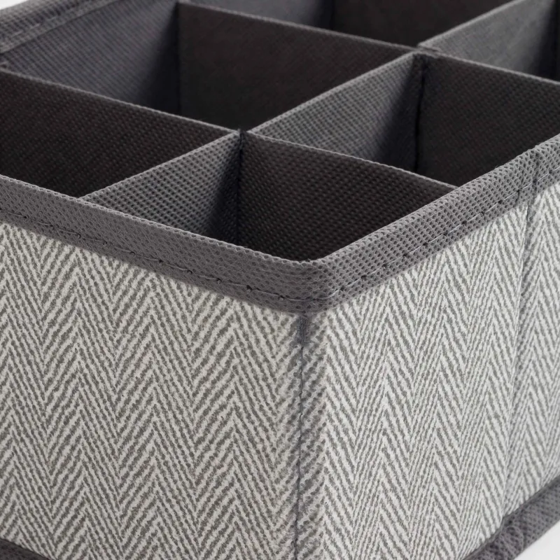 Органайзер-разделитель для ящиков, 32х16 см, 8 отд, текстиль, серый, Pedant new, image-3