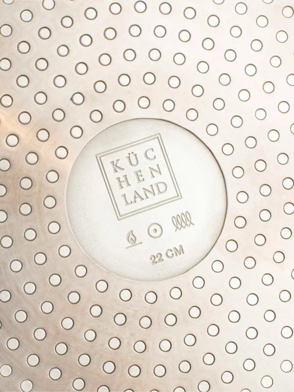 Сковорода блинная, 22 см, с покрытием, с блинной лопаткой, металл/дерево, кремовая, Crepe, image-2