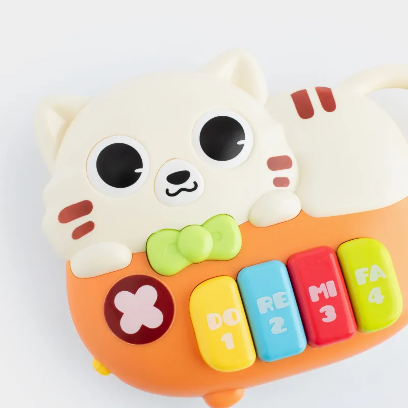 Игрушка развивающая, 12х16 см, музыкальная, пластик, Котик-пианино, Cat, image-6
