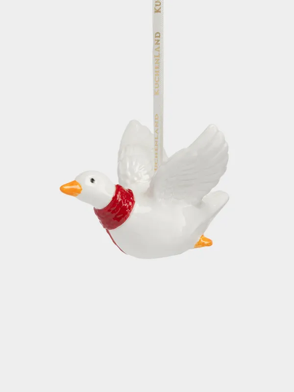 Игрушка елочная, 8x6 см, Гусь в шарфе, Figure christmas, image-2