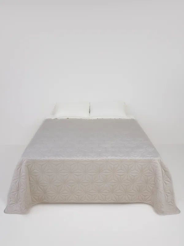 Покрывало, 220х240 см, стеганое, вельвет/микрофибра, бежевое, Toulouse, Stitch velvet, image-5