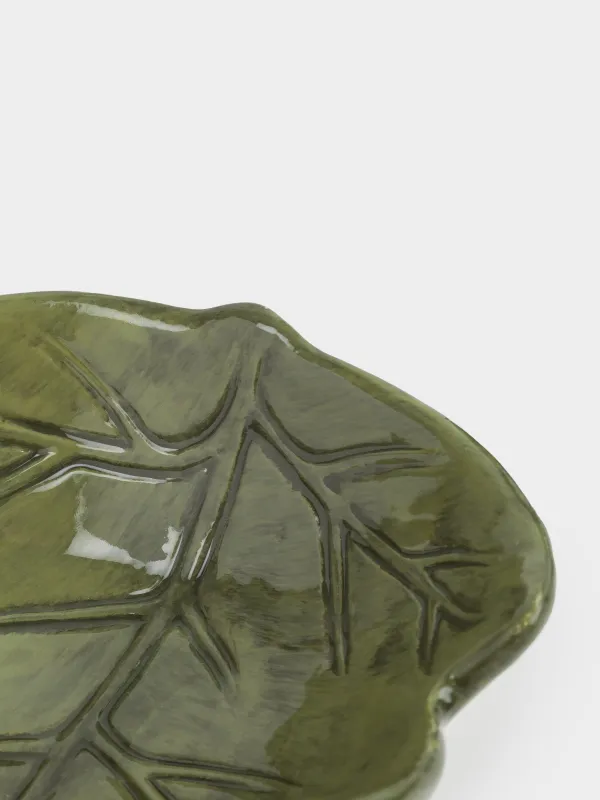 Пиала, 14х6 см, керамика, зеленая, Лист, Forest symphony, image-1