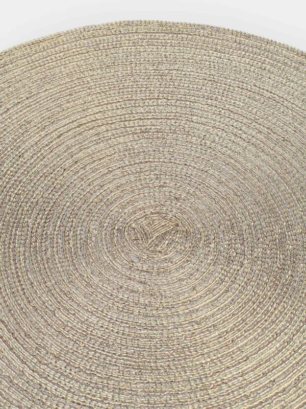 Салфетка под приборы, 38 см, полиэстер, круглая, шампань, Rotary shine, image-2