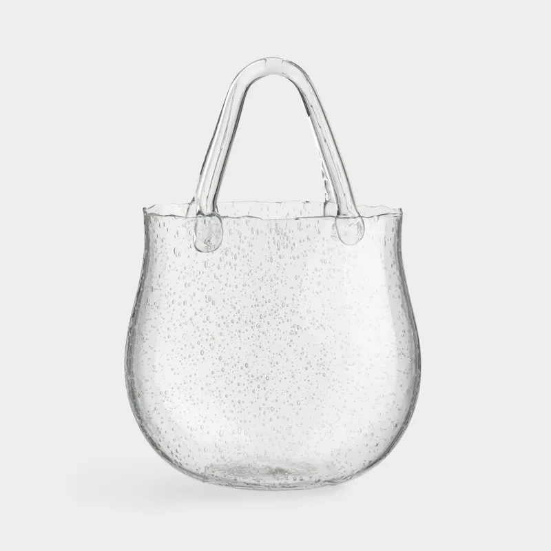 Ваза для цветов, 27 см, с ручкой, Clear