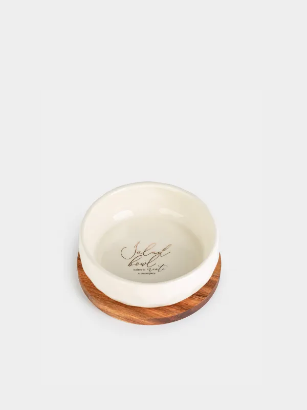 Салатник, 17х6 см, на подставке, Мятый эффект, Crumple kitchen, image-1