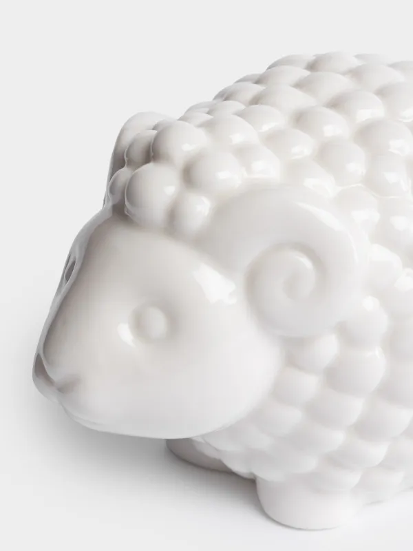 Светильник декоративный, 9 см, Баран, Sheep milky, image-3