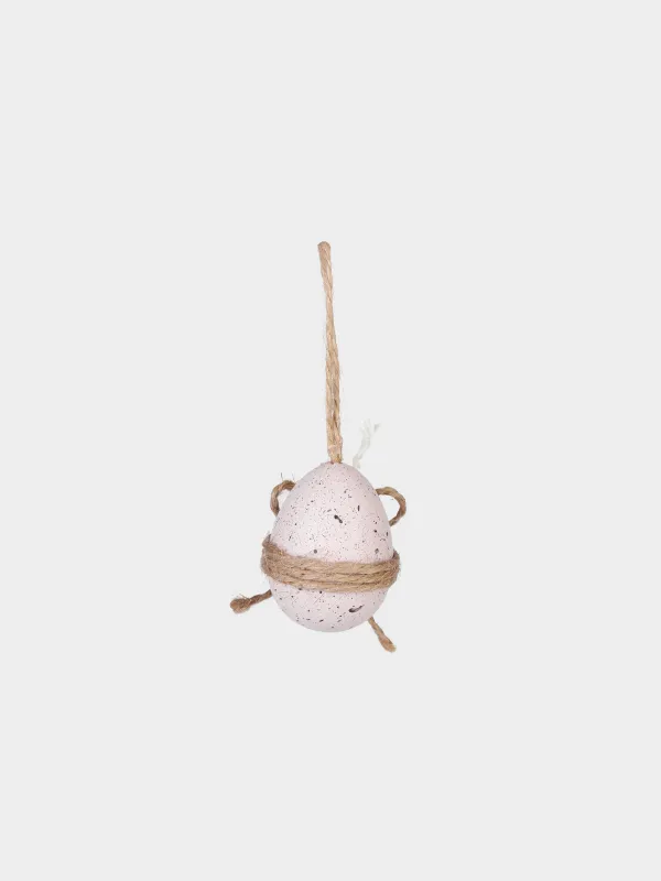 Подвеска декоративная, 4 см, пластик, розовая, с сухоцветами, Яйцо, Natural Easter, image-2