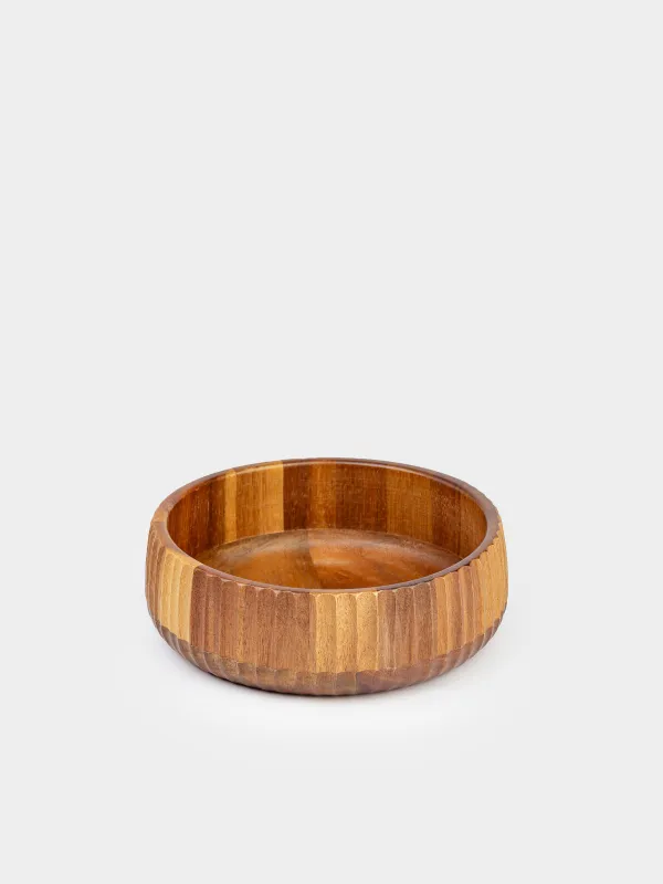 Салатник, 19х6 см, 1 л, дерево, рифленый, Noble tree, image-1