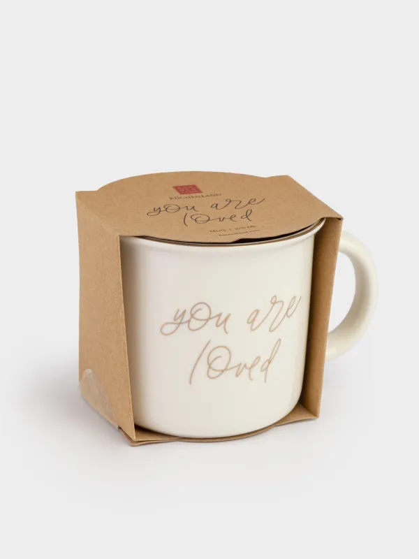 Кружка, 370 мл, фарфор N, бело-золотистая, You are loved, Mug title, image-4