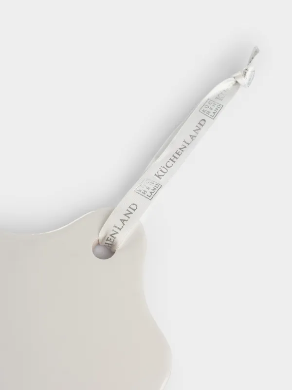 Подставка под горячее, 14х28 см, керамика/пробка, белая, Ежик в пледе, Forest animals, image-3