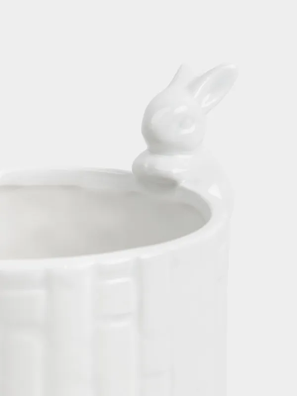 Подставка для кухонных принадлежностей, 14 см, керамика D, молочная, Три кролика, Natural Easter, image-3