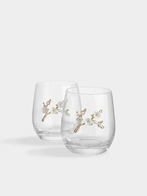 Стакан, 10 см, 340 мл, 2 шт, стекло/металл, Цветы, Lux elements, image-2