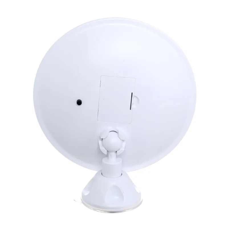 Зеркало подвесное, 17/14 см, увеличительное, с подсветкой, на присоске, пластик, белое, Mirror, image-1