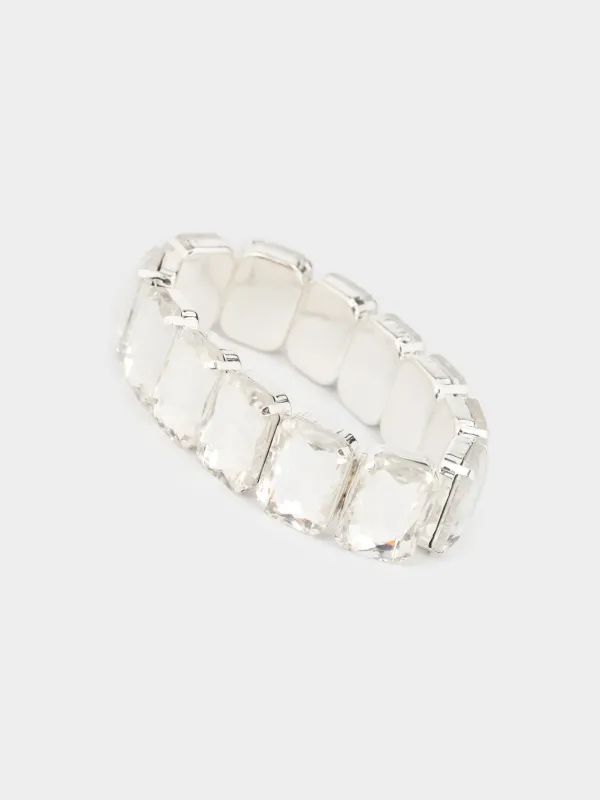 Браслет, 18 см, стекло/металл, серебристый, Кристаллы, Jewelry crystal, image-1