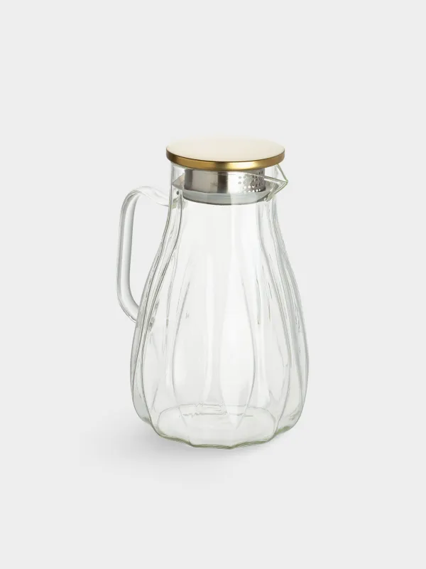 Кувшин, 2 л, с крышкой-фильтром, стекло Б/сталь, Ledge, image-2