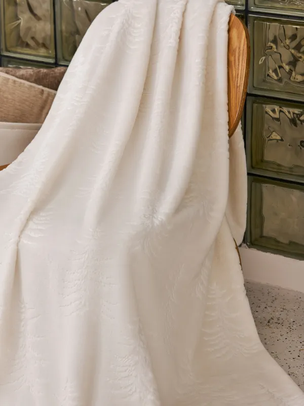 Плед, 130х170 см, фланель, молочный, Ели, Flannel, image-1