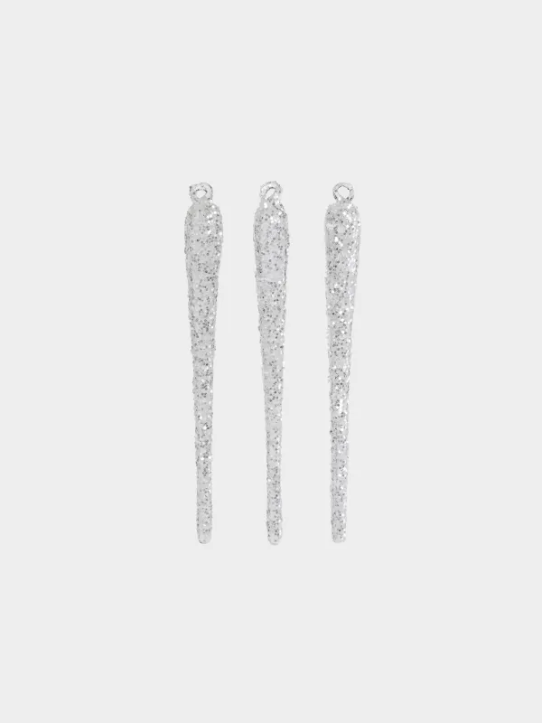 Игрушка елочная, 15 см, 3 шт, Сосулька, Ice crystal, image-0
