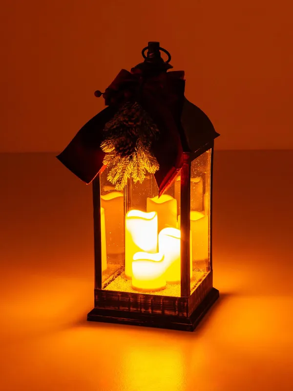 Светильник декоративный, 60 см, пластик, бронзовый, Фонарь со свечами, Bronze style, image-4