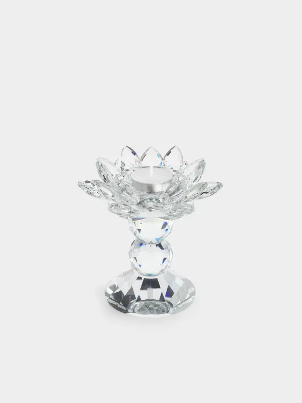Подсвечник, 13 см, для цилиндрической свечи, Цветок, Crystal flower, image-3