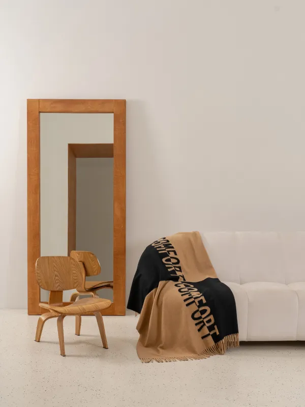 Плед, 130х170 см, с бахромой, полиэстер, бежево-черный, Comfort, Soft home, image-7