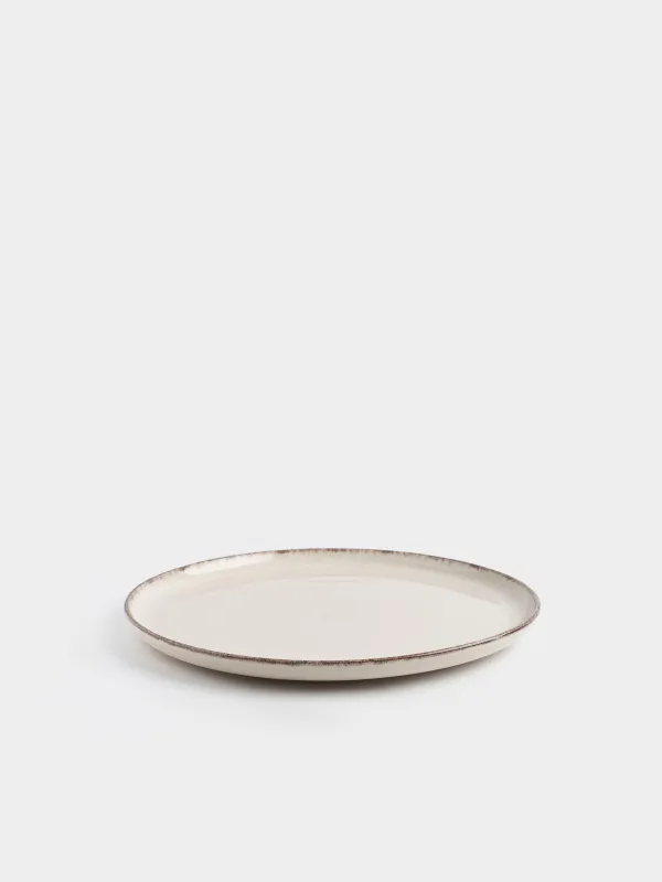 Тарелка обеденная, 28 см, керамика R, бежевая, в крапинку, Speckled glaze, image-2