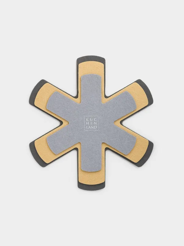 Набор протекторов для сковород, 3 шт, 38/34/27 см, фетр, серый/бежевый, Assist, image-0