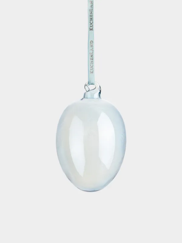 Подвеска декоративная, 6x8 см, стекло, голубая, Tradition Easter, image-1