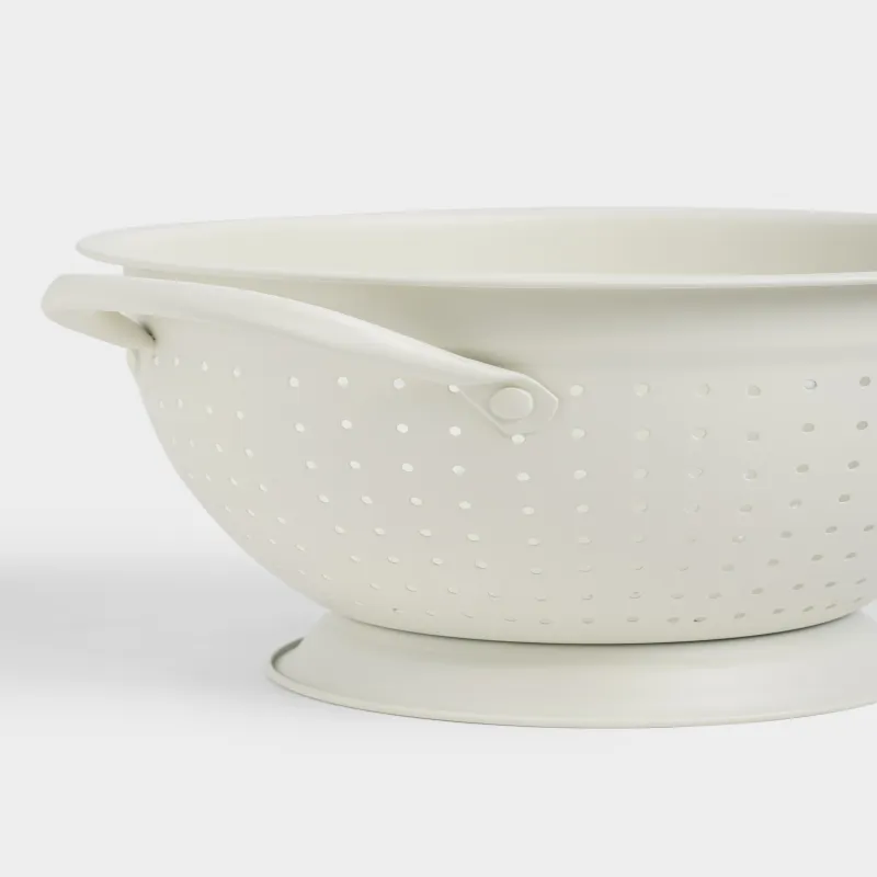 Дуршлаг, 22 см, с двумя ручками, сталь, молочный, Soft, image-4