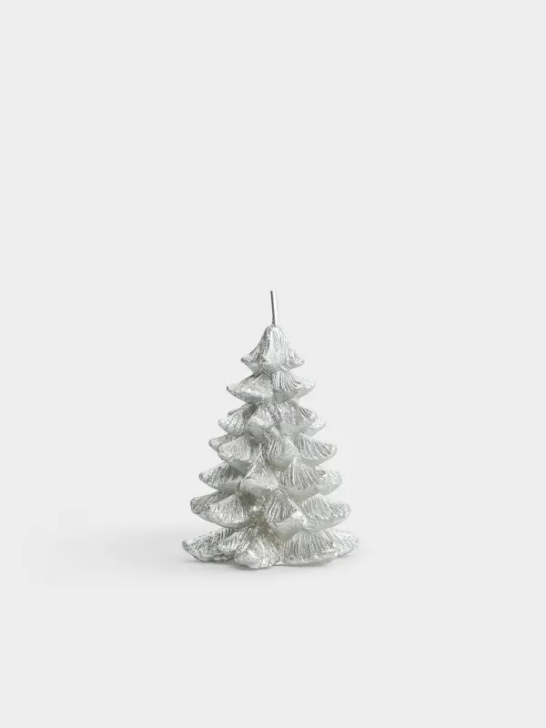 Свеча, 5х8 см, с блестками, Елка, Fir candle, image-0