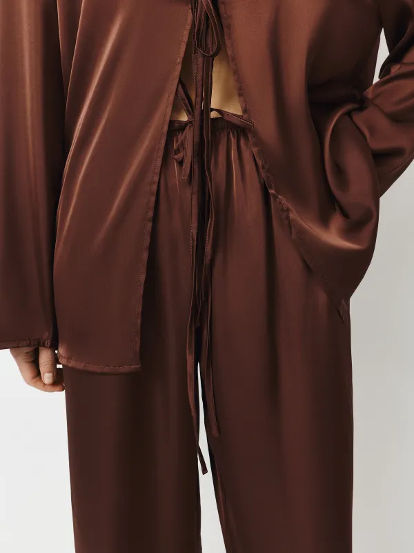 Брюки домашние, коричневые, Derin, image-2