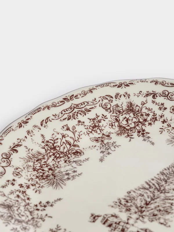 Тарелка закусочная, 22 см, Шишки и цветы, Pine lace, image-1