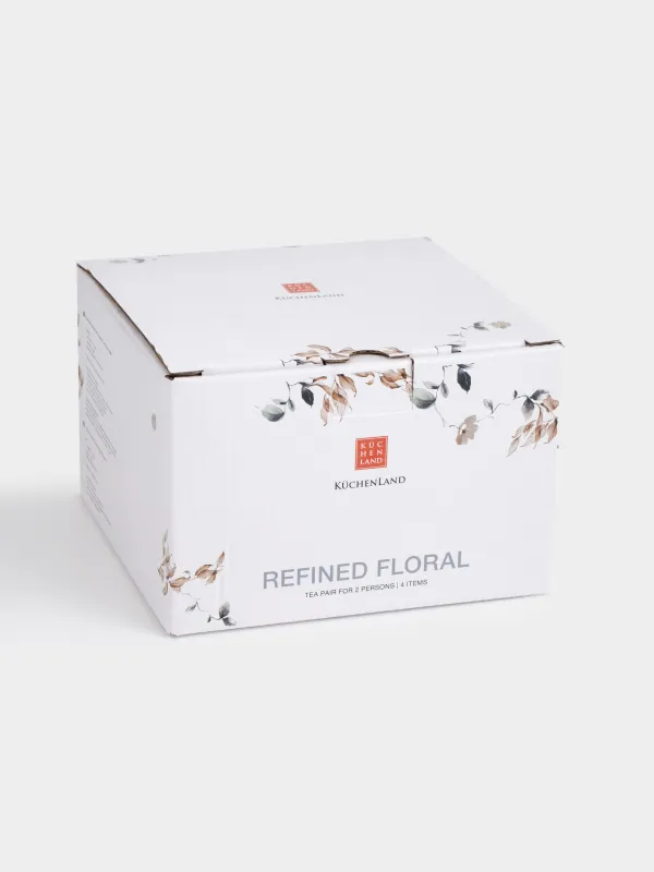 Пара чайная, 2 перс, 4 пр, 280 мл, фарфор N, Осенние цветы, Refined floral, image-5