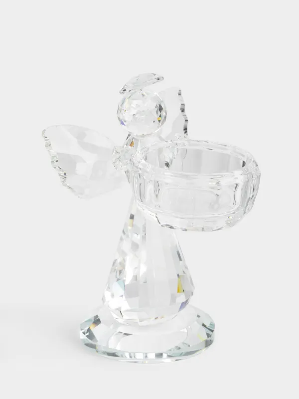 Подсвечник, 8х12 см, для чайной свечи, кристальное стекло, Ангел, Angel figurine, image-1