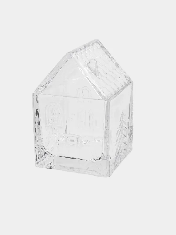 Емкость для хранения, 11х17 см, 850 мл, стекло, Дом, House shape, image-1